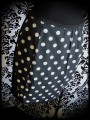 Black wiggle skirt white dots print - size S