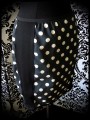 Black wiggle skirt white dots print - size S