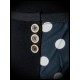 Black wiggle skirt white dots print - size S