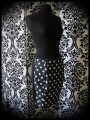 Black wiggle skirt white dots print - size S