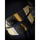 Yellow / black obi belt beige mustard details - one size fits most