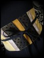 Yellow / black obi belt beige mustard details - one size fits most