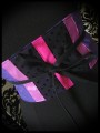 Purple / black obi belt light pink hot pink details - one size fits most