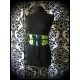 Neon green / black obi belt green and beige details - one size fits most