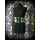 Ceinture obi vert fluo noir détails beige et vert - taille unique