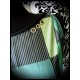 Retro wiggle dress green with grey/black stripes - size S/M