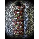 Retro wiggle dress black with multicolored animals - size S/M