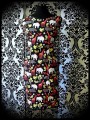 Retro wiggle dress black with multicolored animals - size S/M