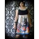 Black dress with lace details tiger print - size S/M