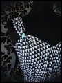 Loose top w/belt black/white triangles - size XS/S