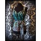 Loose top w/belt gradient green leopard print - size M/L