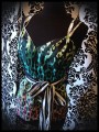 Loose top w/belt gradient green leopard print - size M/L