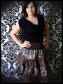 High waisted tiered skirt black/brown/camel print - size S/M/L