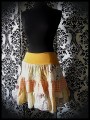 High waisted tiered skirt yellow/orange/red print - size S/M