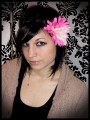 Headband hairband or hair clip brooch HOT PINK flower