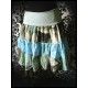 High waisted tiered skirt turquoise blue/green/white print - size M/L