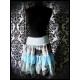 High waisted tiered skirt turquoise blue/green/white print - size M/L