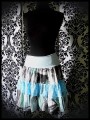 High waisted tiered skirt turquoise blue/green/white print - size M/L