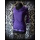 Haut violet col bénitier motif carreaux - taille S/M