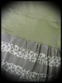 Khaki green top stripes / leopard print - size M/L