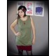 Khaki green dress leopard print - size S/M