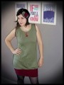 Khaki green dress leopard print - size S/M