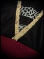 Robe noire imprimé léopard détails rouge foncé - taille S/M