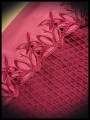 Mini jupe rouge foncé kaki détails dentelle - taille M/L