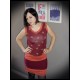 Dark red / orange mini skirt lace details - size S/M