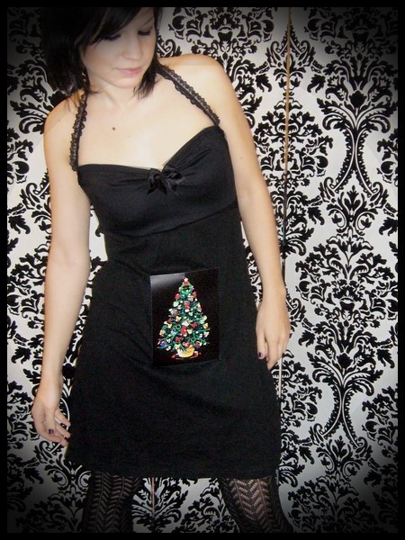 Black halter dress LED Christmas tree - size S/M Black halter dress LED Christmas tree - size S/M