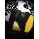 Black zippered purse gold glitter details