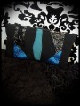 Black zippered purse royal blue glitter details