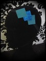 Black headband sky blue / royal blue glitter