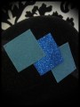 Black headband sky blue / royal blue glitter