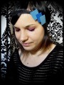 Black headband sky blue / royal blue glitter