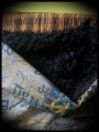 Brown camel tubular scarf black fake fur lining