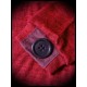 Dark red dress w/ asymmetrical collar black/plum details - size S