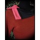 Burnt orange dress w/ asymmetrical collar black/neon pink details - size M