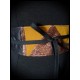 Black satin obi belt camel / brown glitter details - one size fits most