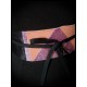 Black satin obi belt salmon / light pink glitter details - one size fits most