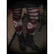 Burgundy leg warmers with aztec print - one size