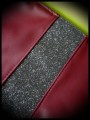 Burgundy fake leather bag clutch black glitter detail