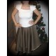 Robe asymétrique ivoire/taupe finitions dorées - taille S/M