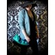 Black bag clutch teal green/black reversible sequins