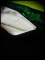 Black bag clutch teal green/black reversible sequins