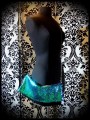 Black bag clutch teal green/black reversible sequins