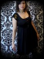 Robe noire détails sequins réversibles doré / noir - taille S/M