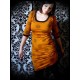 Mustard yellow dress with black dots - size S/M