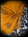 Mustard yellow dress with black dots - size S/M