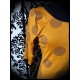 Robe jaune moutarde pois noirs - taille S/M